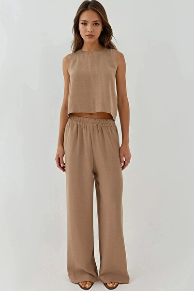 Hiccup Λινά Μπλούζα & Παντελόνι Ελαστική Μέση Σετ δύο τεμαχίων