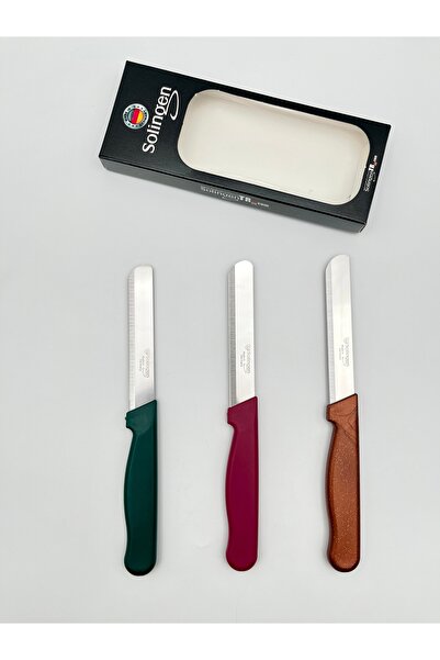 Solingen Orijinal Klever Micro 3 Adet Doğrama Bıçağı Haki-Fuşya-Bakır