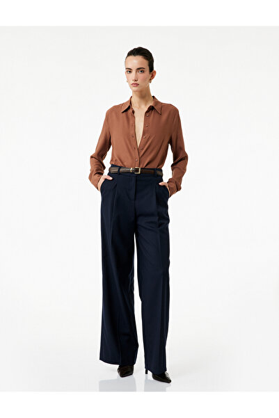 Koton Regular Fit Long Sleeve Classic Collar Viscose Shirt