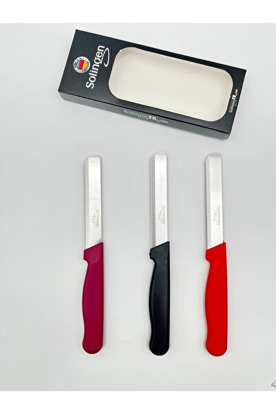 Solingen Orijinal Klever Micro 3 Adet Doğrama Bıçağı Fuşya-Siyah-Kırmızı