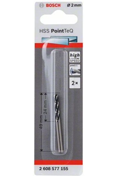 Bosch Burghiu HSS PointTeQ spiral de 2,0 mm