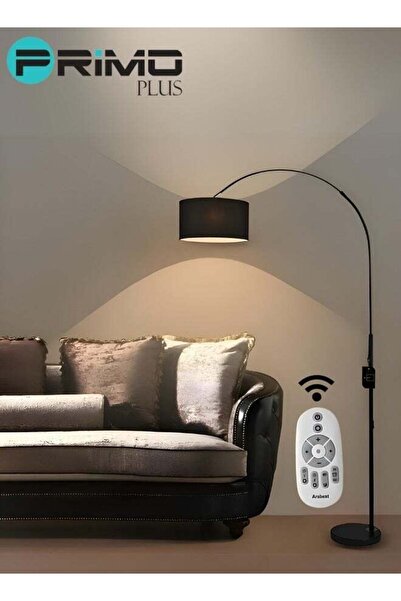 Primo Plus Floor Lamp with Warm Light and Remote Control for Living Room, Bedroom, and Office 'Black