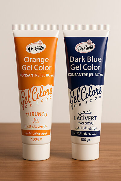 Dr. Gusto Jel Gıda Boyası 2 li Turuncu ve Lacivert 100 gr