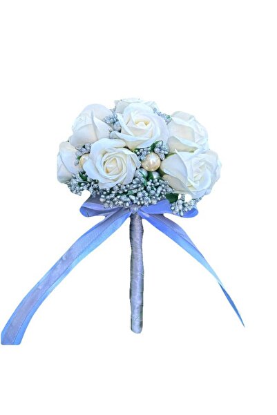 velve Νυφική ​​ανθοδέσμη, με σαπουνένια τριαντάφυλλα, στήμονες και μαργαριτάρ...