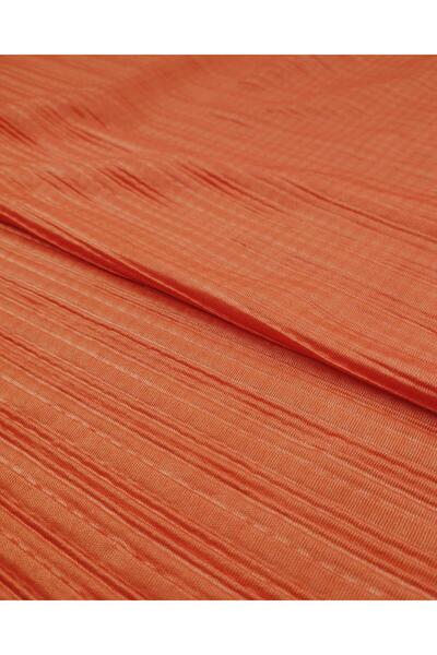 Kumaş Parça Turuncu Renkte Pliseli Jarse (En 140 cm x Boy 170 cm)