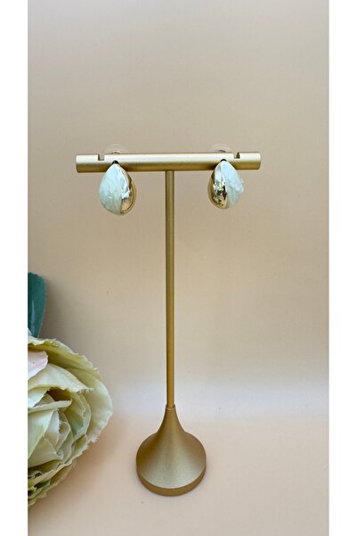 SK aksesuar Krem Mineli Top Model Küpe