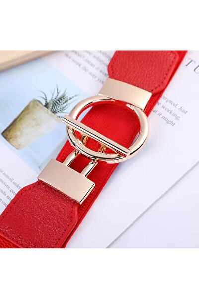 Mynoa Gold Buckle Elastic Women's Belt Coat Belt,