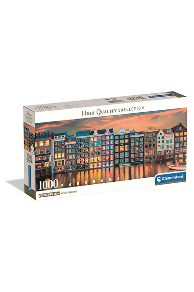 Cities Orașe Bright Puzzle Amsterdam 1000 de piese panoramic Compact Clementoni