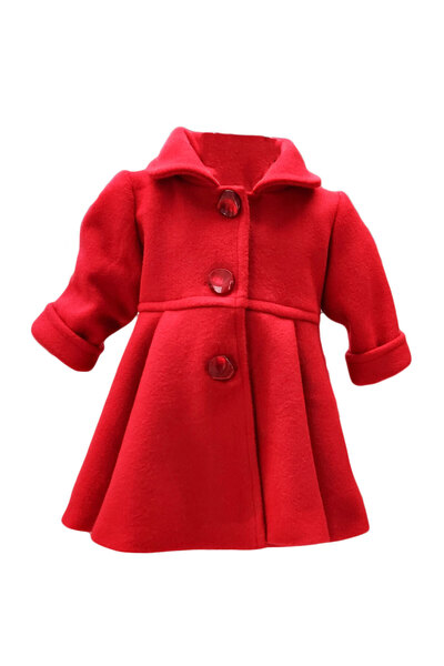 fantasialand Basic Trendy Coat for Girls, Red Color