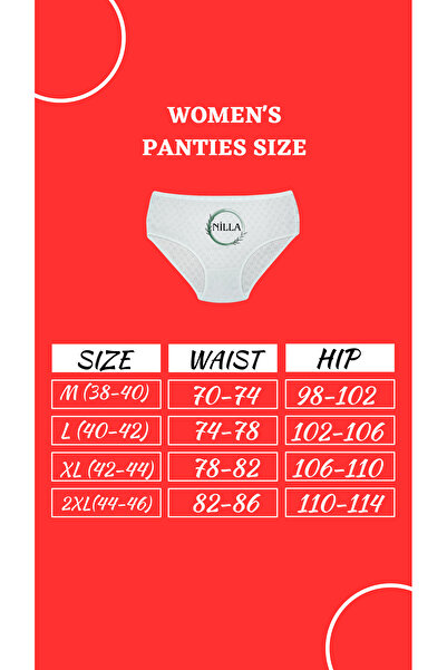 Onurel 2-Pack Women's Heart Patterned 100% Cotton High Waist Bato Panties