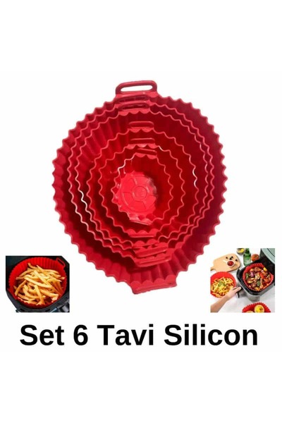 OEM Set of 6 Silicone Trays - AirFryer, Baked / Fried for the Air Fryer, 6 Different Sizes