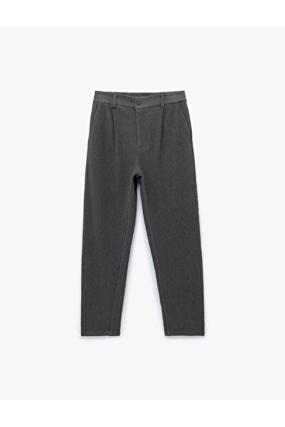 Koton Normal Bel Cep Detaylı Düğmeli Fitilli Chino Pantolon