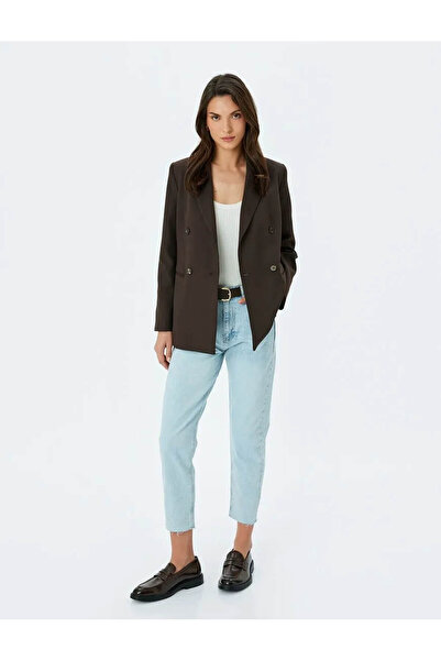 Koton Мама Джин - Висока талия, свободна кройка, светлосини дамски джинси 5SA...