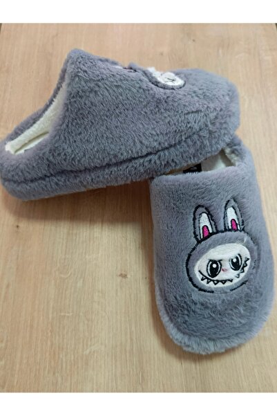 KMS HOME Παντόφλες εσωτερικού χώρου από βελούδινο υλικό με φιγούρα Labubu