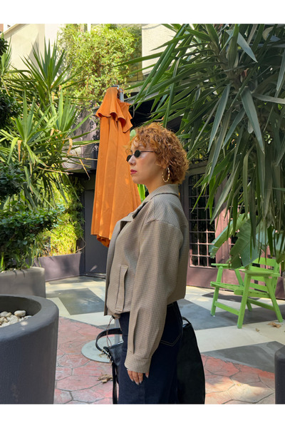 Bak'ap Premium καρό μπουφάν με φερμουάρ και κουμπιά