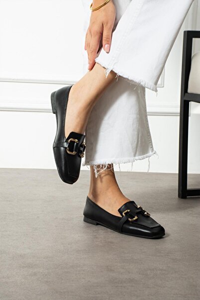 ZENNESHOES Women's Black Leather Ballerinas