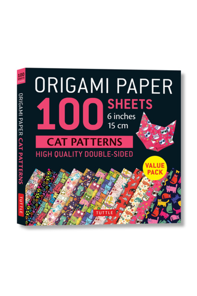 Tuttle Pub Hârtie Origami 100 de coli Modele de pisici 6" (15 cm): Hârtie Ori...