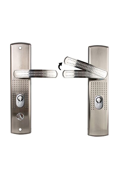 OEM Universal Handle with Escutcheon, Lift Locking, for Metal Doors, Left Opening, Chrome