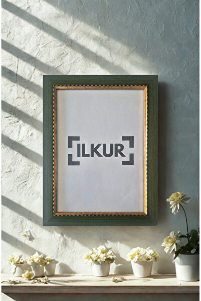 ilkur إطار زجاجي مسطح ذو ملمس مميز مع حواف ذهبية مقاس 3.5 سم، مقاس A3 (30×42 سم)