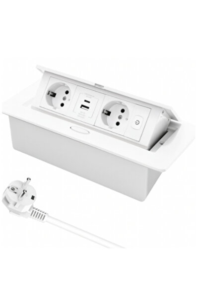 Adsinio Retractable Built-in Socket,Adsinio,2 Schuk,1 USB-A,1 USB-C,Rated Cur...