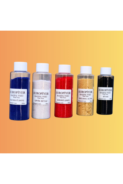 Europiyer Kadife Tozu 5’li Renk Seti – Sax Mavi, Siyah, Kırmızı, Optik Beyaz,...