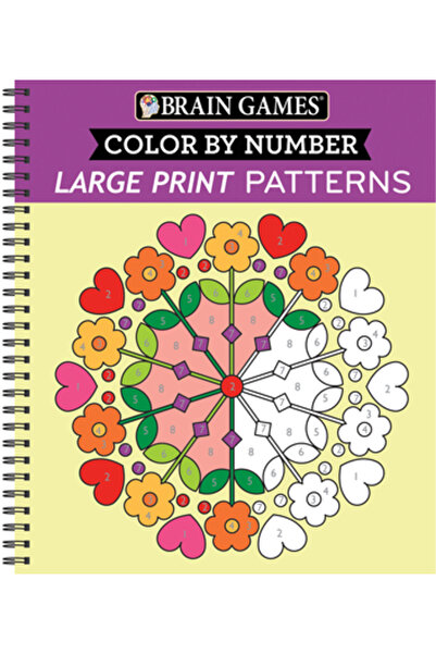 Pubn Intl Jocuri pentru creier - Colorare ușoară după numere: Modele cu litere mari