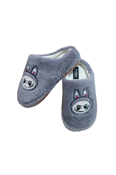 KMS HOME Παντόφλες εσωτερικού χώρου από βελούδινο υλικό με φιγούρα Labubu