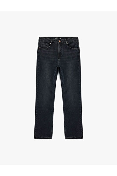 Koton Mark Pamuklu Straight Fit Lacivert Erkek Jean Pantolon 6Wam40058Nd