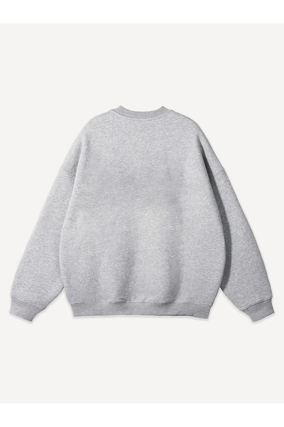 Mad&Calf Unisex Teddy Guy Printed Crew Neck Oversize Sweatshirt