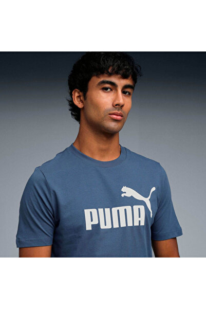Puma Ess No. 1 Logo Tee indigo Erkek T-Shirt 682533-80