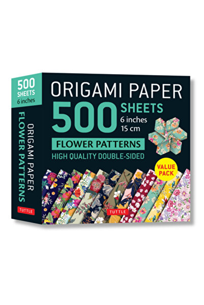 Tuttle Pub Hârtie Origami 500 de coli Modele florale 6 (15 CM): Hârtie Origam...