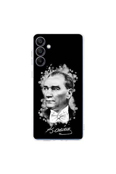 PrintiFy Samsung Galaxy A16 İle Uyumlu Atatürk Baskılı Kamera Korumalı Şeffaf Kılıf