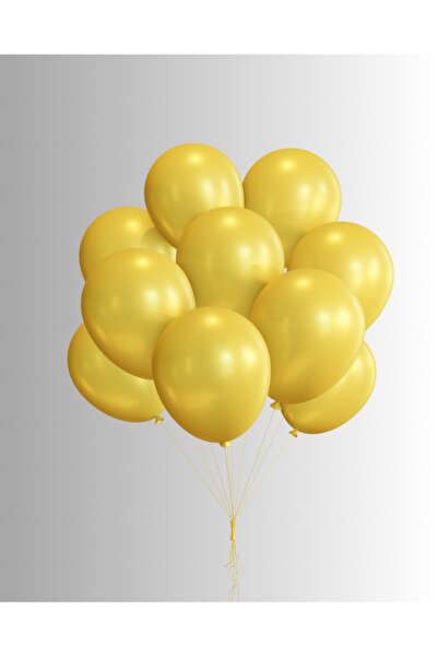 Umamiçe 10 Metallic Yellow Balloons