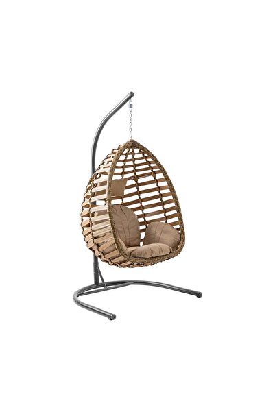 Rubinya Gümbet Bahçe Salıncağı - Tek Kişilik - Rattan Salıncak