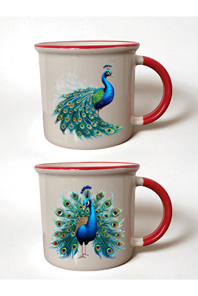 lili hediyelik كوب طاووس أحمر اللون مكون من قطعتين - هدية عيد ميلاد للفتيات، ...