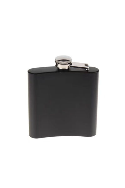 ZS DEMİR Black 6 oz Steel Pocket Drink Kanyak Flask