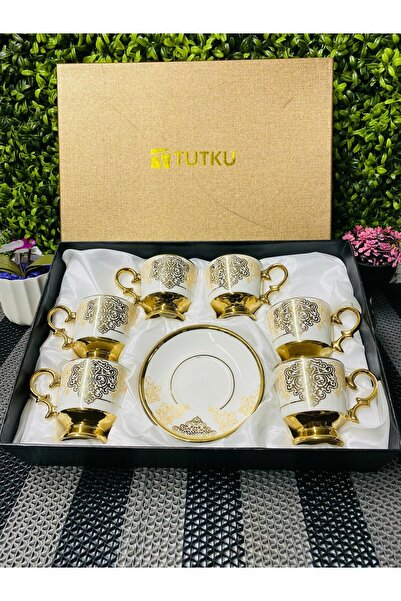 LİLA HOME Modern Gold 6-Person Coffee Cup Set