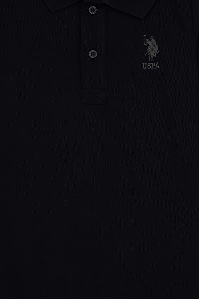 U.S. Polo Assn. Boy's Black Basic Polo Neck Sweatshirt 50307821-Vr046