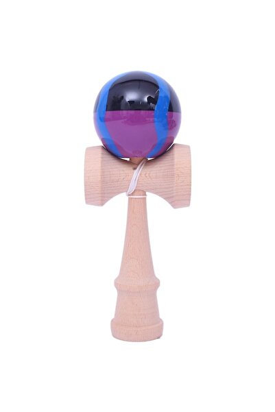 LEIBOO Jucărie interactivă Kendama, din lemn, 18 cm, negru strălucitor violet