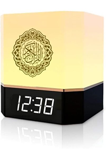 Generic Smart Quran Speaker with LED Touch Lamp, Digital Clock, Bluetooth Music Player, Remote Control, Rech