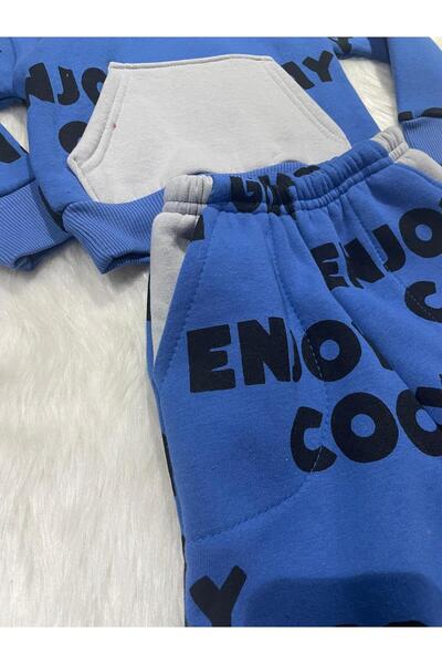 Burç 3-Piece Hooded Winter Combed Cotton Children's Tracksuit Set