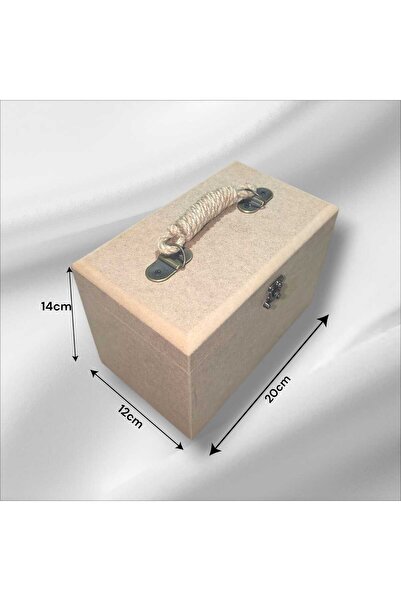 SEKAY AHŞAP Ahşap boyanabilir klipsli bavul görünümlü küçük takı-aksesuar dekoratif kutu