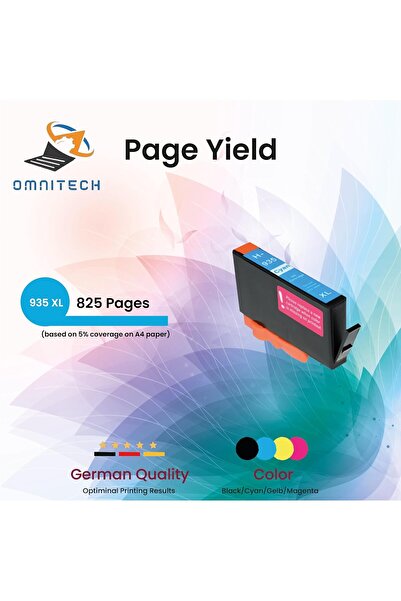 Generic 934XL 935XL Cyan Ink Cartridge - Compatible with Ink HP OfficeJet 6100, 6800, 6812, 6815, 6820, 6822