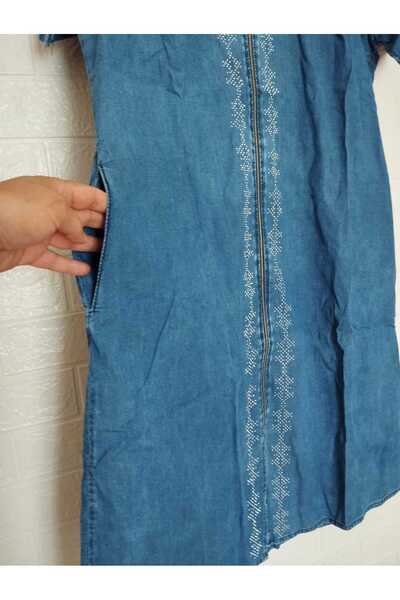 anne moda ankara Cotton Plus Size Denim Dress