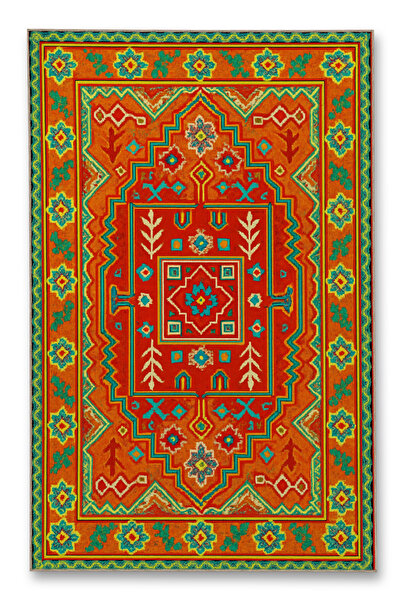 Rugs Modern Halı سجادة موسو ذات الطابع البرتقالي والزخارف العرقية، منسوجة بنم...