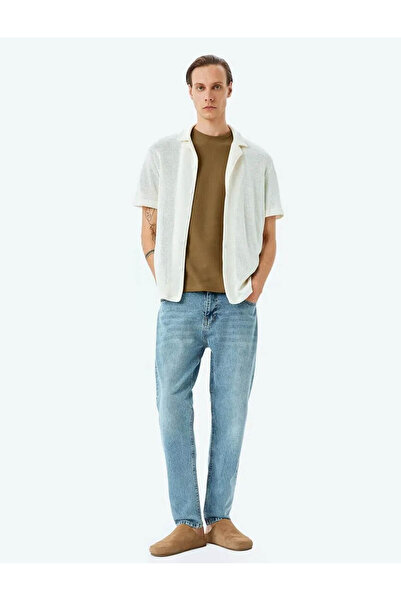 Koton Pantaloni de blugi pentru bărbați Tapered Fit Joe Light Indigo 5SAM40023ND