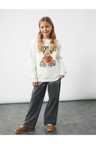 Koton Pantaloni din bumbac cu buzunare Wide Leg Jean