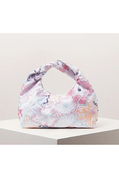 LUNA STUDİO Şık Çiçek Desenli Pullu El Çantası