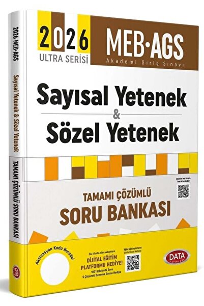Data Yayınları Data 2026 MEB AGS Sayısal-Sözel Yetenek Soru Bankası Çözümlü U...