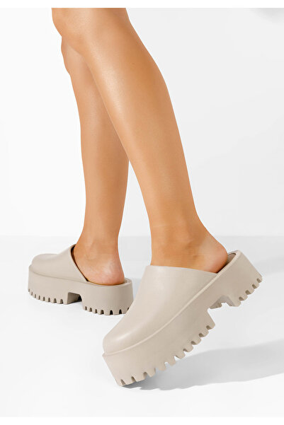 B T Shoes Khaki dámské dřeváky Ziora